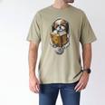 Shih Tzu Book How To Train Your Human Funny Dog Motif Men's Comfort Colors T-Shirt Khaki