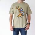 Teacher Shirt Giraffe Holding Books Bookworm Librarian Men's Comfort Colors T-Shirt Khaki Teacher Shirt Giraffe Holding Books Bookworm Librarian Men's Comfort Colors T-Shirt Khaki