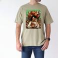 History Month Black Afro Girl Women Book Lovers Floral Men's Comfort Colors T-Shirt Khaki