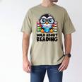 Wild About Reading Book Lover Penguin Men's Comfort Colors T-Shirt Khaki Wild About Reading Book Lover Penguin Men's Comfort Colors T-Shirt Khaki
