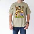 Wild About Reading Reading Books And Bookworm Library Day Men's Comfort Colors T-Shirt Khaki