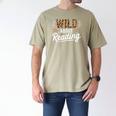 Wild About Reading Books Reader Lover Bookworm Leopard Print Men's Comfort Colors T-Shirt Khaki Wild About Reading Books Reader Lover Bookworm Leopard Print Men's Comfort Colors T-Shirt Khaki