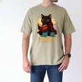 Wizard Cat Reading a Book While Crocheting Men's Comfort Colors T-Shirt Khaki Wizard Cat Reading a Book While Crocheting Men's Comfort Colors T-Shirt Khaki