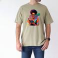 Woman Reading Book Lover Geometric Girl Afro History Men's Comfort Colors T-Shirt Khaki