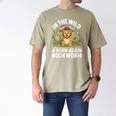 Women's Wild About Reading Book Reader Lion Zoo Animals Kids Men's Comfort Colors T-Shirt Khaki