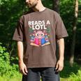 Axolotl Books Readsalotl Reading Bookworm Boys Girls Men's Comfort Colors T-Shirt Espresso