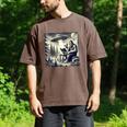 Bigfoot With Alien Reading A Book Bigfoot And UFO Men's Comfort Colors T-Shirt Espresso