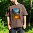 Bigfoot And Alien Reading Books Campfire Halloween Men's Comfort Colors T-Shirt Espresso Bigfoot And Alien Reading Books Campfire Halloween Men's Comfort Colors T-Shirt Espresso