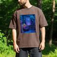 Book Library Bookshelf Armchair Window Pattern Print Men's Comfort Colors T-Shirt Espresso