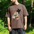 Cat And Books Flowers Reading Club Cat Lover Bookworm Men's Comfort Colors T-Shirt Espresso