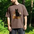 Cute Cat Book Flowers Men's Comfort Colors T-Shirt Espresso