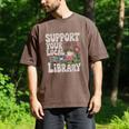 Cute Frog Support Your Local Library Librarian Book Lover Men's Comfort Colors T-Shirt Espresso