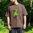Dino Reading Read Reading Librarian Book Men Boys Kids Men's Comfort Colors T-Shirt Espresso