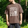 Easily Distracted By Cats And Books Reading Apparel Men's Comfort Colors T-Shirt Espresso