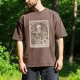 Floral The Reader Tarot Card Skeleton Reading Book Men's Comfort Colors T-Shirt Espresso