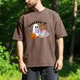 Ghost Reading Halloween Women Teacher Book Lover Men's Comfort Colors T-Shirt Espresso