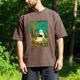 Groovy Ghost Reading Book Cat Halloween Ghost Teacher Men's Comfort Colors T-Shirt Espresso