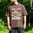 Just A Boy Who Loves Books Reading Bookworm Boys Kids Men's Comfort Colors T-Shirt Espresso