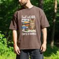 Just a Girl Who Loves Cats And Books Men's Comfort Colors T-Shirt Espresso