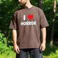 I Love Horror Heart Movies TV Show Books Writing Read Men's Comfort Colors T-Shirt Espresso