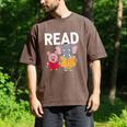 Pig Elephant Reading Cute Book Lover Bookworm Boys Girls Kid Men's Comfort Colors T-Shirt Espresso