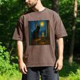 Van Gogh Starry Night Art Cat And Book Lovers Men's Comfort Colors T-Shirt Espresso