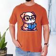 Adorable Book Lover Bulldog With Reading Glasses Cute Raglan Baseball Tee Men's Comfort Colors T-Shirt Yam Adorable Book Lover Bulldog With Reading Glasses Cute Raglan Baseball Tee Men's Comfort Colors T-Shirt Yam