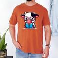 Adorable Book Lover Cow With Reading Glasses Cute Men's Comfort Colors T-Shirt Yam Adorable Book Lover Cow With Reading Glasses Cute Men's Comfort Colors T-Shirt Yam
