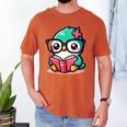 Adorable Book Lover Humming Bird With Reading Glasses Cute Men's Comfort Colors T-Shirt Yam