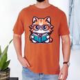 Adorable Book Lover Maine Coon Cat With Reading Glasses Cute Men's Comfort Colors T-Shirt Yam Adorable Book Lover Maine Coon Cat With Reading Glasses Cute Men's Comfort Colors T-Shirt Yam