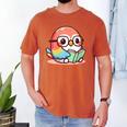 Adorable Book Lover Parrot With Reading Glasses Cute Men's Comfort Colors T-Shirt Yam