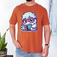 Adorable Book Lover Yeti With Reading Glasses Cute Men's Comfort Colors T-Shirt Yam Adorable Book Lover Yeti With Reading Glasses Cute Men's Comfort Colors T-Shirt Yam