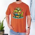 Alligator Reading a Book Animal Men's Comfort Colors T-Shirt Yam Alligator Reading a Book Animal Men's Comfort Colors T-Shirt Yam