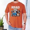 Animals Raccoon Reading Book Librarian Across America Kids Men's Comfort Colors T-Shirt Yam