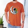 Astronaut Reading Book To Alien Moon Space Astronomy Men's Comfort Colors T-Shirt Yam Astronaut Reading Book To Alien Moon Space Astronomy Men's Comfort Colors T-Shirt Yam