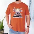 Axolotl Books Readsalotl Reading Bookworm Kawaii Axolotl Men's Comfort Colors T-Shirt Yam