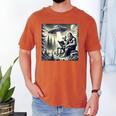 Bigfoot With Alien Reading A Book Bigfoot And UFO Men's Comfort Colors T-Shirt Yam