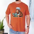 Bigfoot Reading a Cookbook Men's Comfort Colors T-Shirt Yam Bigfoot Reading a Cookbook Men's Comfort Colors T-Shirt Yam