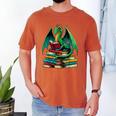 Book Dragon Reading Books Men's Comfort Colors T-Shirt Yam Book Dragon Reading Books Men's Comfort Colors T-Shirt Yam