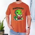 Book Lover Reading Dinosaur Readosaurus Library Men's Comfort Colors T-Shirt Yam Book Lover Reading Dinosaur Readosaurus Library Men's Comfort Colors T-Shirt Yam