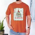 All Booked For Christmas Book Xmas Tree Coquette Bow Lights Men's Comfort Colors T-Shirt Yam