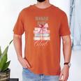 Bookish Babes Club Cute Pink Book Stack With Bow Men's Comfort Colors T-Shirt Yam Bookish Babes Club Cute Pink Book Stack With Bow Men's Comfort Colors T-Shirt Yam