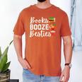 Books Booze And Besties Book Lover Bestie Squad Twinning Men's Comfort Colors T-Shirt Yam