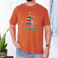 Books Make You Bright Christmas Librarian Book Lover Men's Comfort Colors T-Shirt Yam