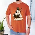 Books Ghost Reading Book Halloween Library Cat Fall Men's Comfort Colors T-Shirt Yam Books Ghost Reading Book Halloween Library Cat Fall Men's Comfort Colors T-Shirt Yam