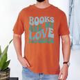 Books Are My Love Language Retro Book Quote Men's Comfort Colors T-Shirt Yam