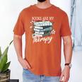 Books Are My Therapy Summer Reading Book Lovers Men's Comfort Colors T-Shirt Yam Books Are My Therapy Summer Reading Book Lovers Men's Comfort Colors T-Shirt Yam