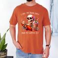 I Like My Books Spicy And My Coffee Icy Skeleton Men's Comfort Colors T-Shirt Yam