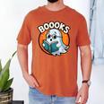 BOOOKS Cute Ghost Reading Books Halloween Men's Comfort Colors T-Shirt Yam
