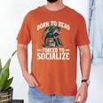 Born To Read Forced To Socialize Dragon Books Reading Men's Comfort Colors T-Shirt Yam